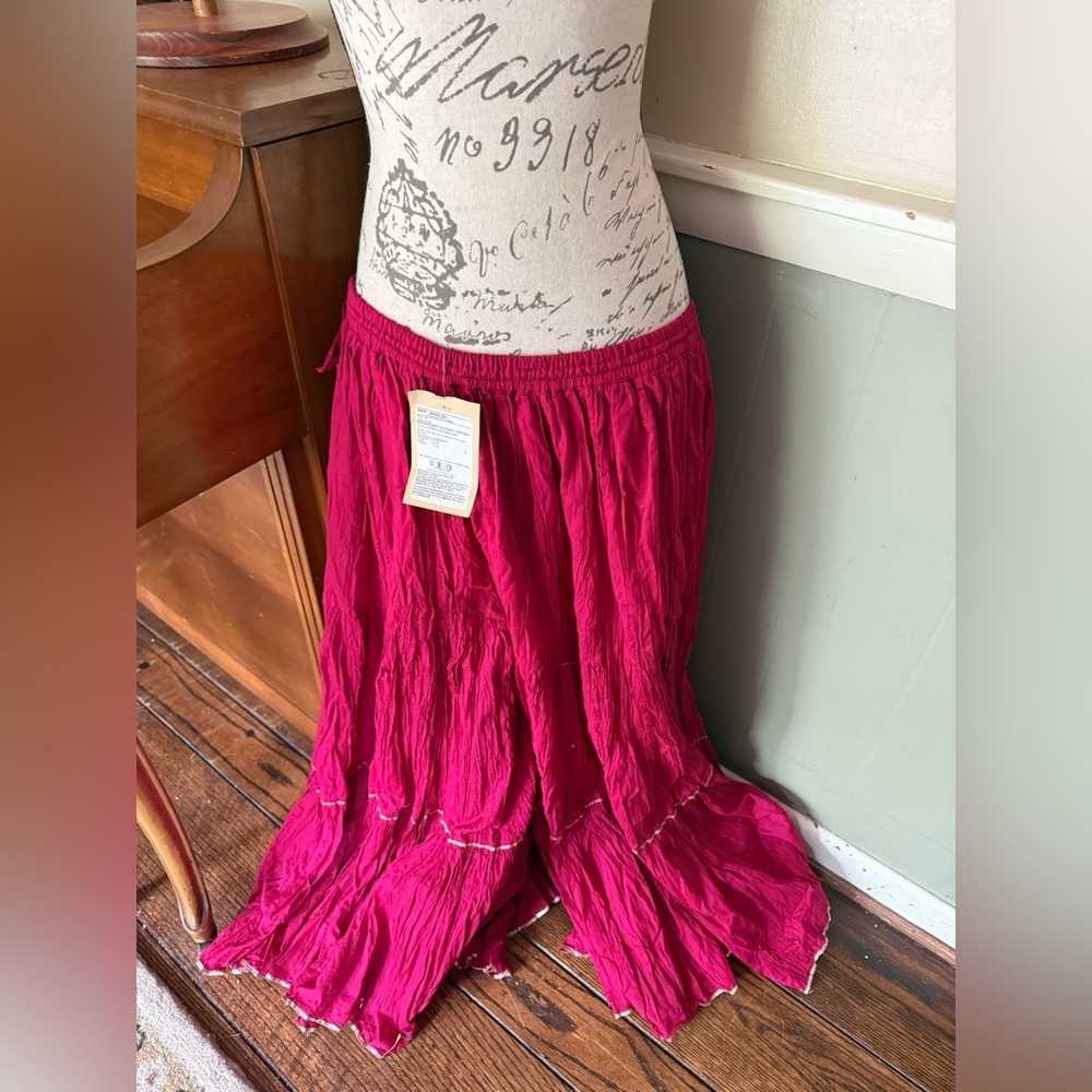 Fabindia Women Cotton Silk Blend Embroidered Sharara Pink_ Magenta NWT 8,999 - Picture 5 of 7